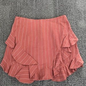 saylor stripped ruffle high waisted skirt